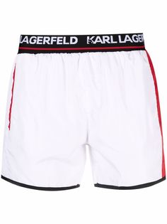 Karl Lagerfeld плавки-шорты с полосками и логотипом
