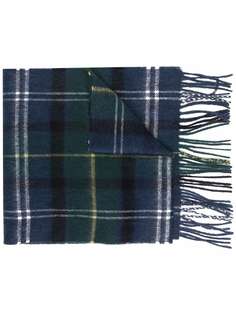 Barbour клетчатый шарф с кисточками