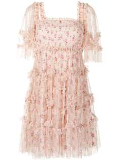 Needle & Thread платье мини Bijou Rose со сборками