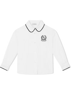 Dolce & Gabbana Kids поплиновая рубашка с вышитым логотипом