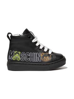 Moschino Kids высокие кеды с вышивкой Toy Bear