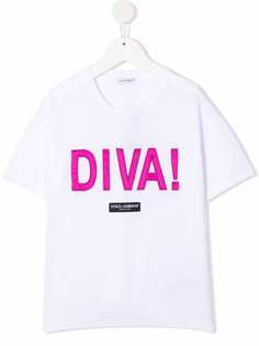Dolce & Gabbana Kids футболка с вышивкой Diva