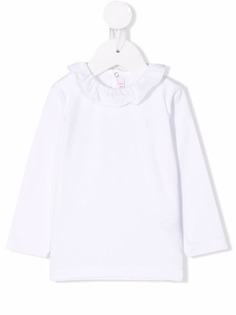 Il Gufo топ с оборками и длинными рукавами