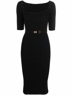 Elisabetta Franchi платье миди с U-образным вырезом и поясом