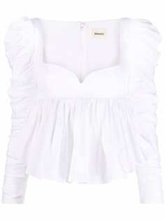 KHAITE шелковая блузка с баской