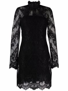 Ermanno Scervino кружевное платье мини с длинным рукавами