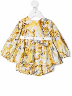 Versace Kids комплект из платья и блумеров с принтом Baroccoflage