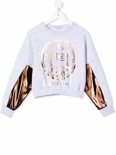 Pinko Kids толстовка с эффектом металлик