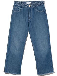 Chloé Kids прямые джинсы с бахромой