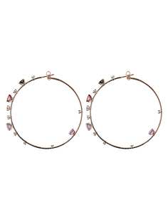 Mattia Cielo Rugiada amethyst, torumaline and diamond hoop earrings