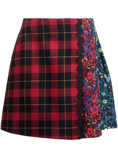 Vivetta юбка в клетку тартан с цветочным принтом