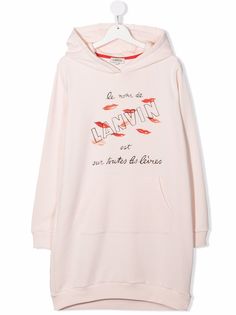 LANVIN Enfant платье с капюшоном и принтом