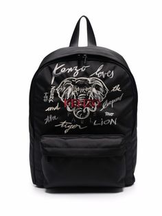 Kenzo Kids рюкзак с вышитым логотипом и карманом