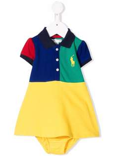Ralph Lauren Kids платье в стиле колор-блок с воротником поло