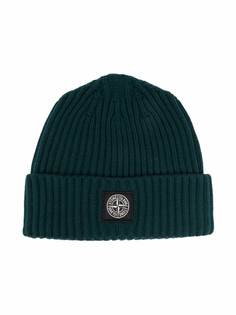 Stone Island Junior шапка бини с нашивкой-логотипом
