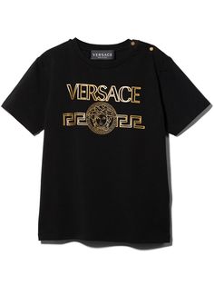 Versace Kids футболка с логотипом Greca
