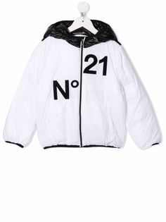Nº21 Kids куртка на молнии с капюшоном и логотипом