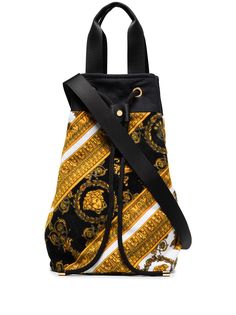 Versace пляжная сумка с кулиской и принтом Barocco