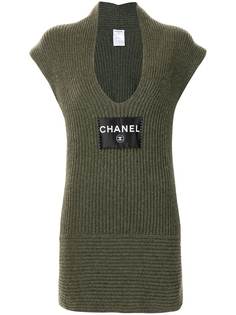 Chanel Pre-Owned кашемировое платье 2008-го года с нашивкой-логотипом