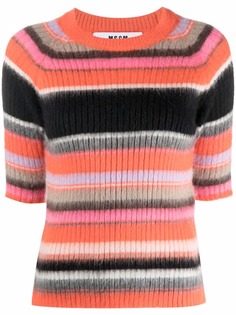 MSGM полосатый топ с короткими рукавами