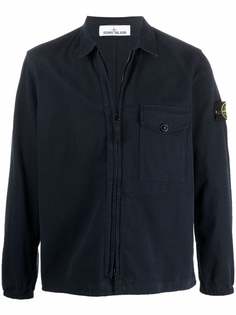 Stone Island куртка-рубашка с нашивкой-логотипом
