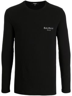 Balmain футболка с длинными рукавами и логотипом