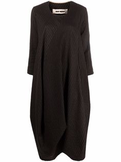 Uma Wang драпированное платье в тонкую полоску