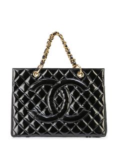 Chanel Pre-Owned стеганая сумка-тоут с логотипом CC