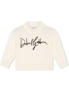 Dolce & Gabbana Kids джемпер с вышитым логотипом