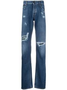 Roberto Cavalli прямые джинсы с эффектом потертости