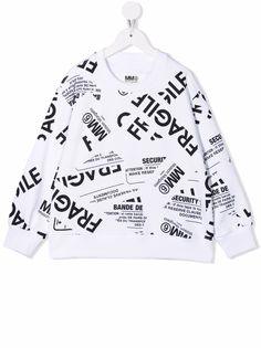MM6 Maison Margiela Kids толстовка с принтом Fragile