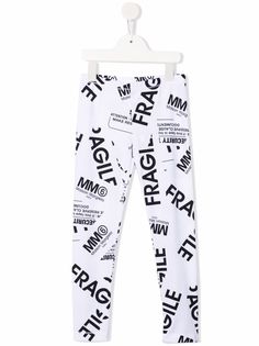 MM6 Maison Margiela Kids легинсы с принтом Fragile