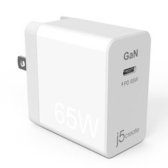Сетевое зарядное устройство j5create 65W GAN PD USB-C Mini Charger (белый)