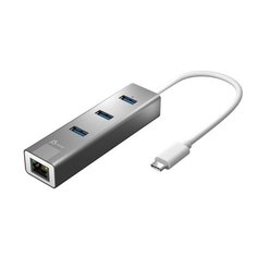 USB концентратор j5create USB Type-C with Gigabit Ethernet and 3x Hub Multi Adapter (серебристый)