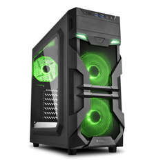 Компьютерный корпус Sharkoon VG7-W Green (черно-зеленый)