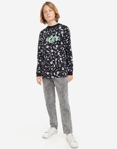 Серые джинсы Comfort fit с принтом для мальчика Gloria Jeans