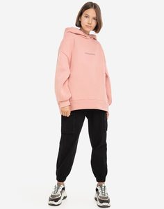 Чёрные джинсы Jogger с карманами-карго для девочки Gloria Jeans
