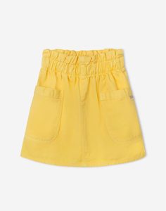 Жёлтая юбка Paperbag с карманами для девочки Gloria Jeans
