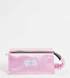 Эксклюзивная розовая косметичка из атласа в форме коробки The Flat Lay Co Х ASOS-Бесцветный