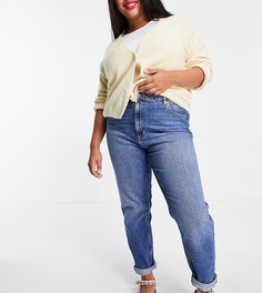 Узкие джинсы в винтажном стиле с завышенной талией ASOS DESIGN Curve Farleigh-Голубой