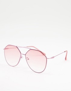 Розовые солнцезащитные очки с изогнутой оправой Jeepers Peepers-Розовый цвет