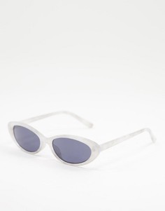 Солнцезащитные очки в белой оправе с мраморным эффектом Jeepers Рeepers-Белый