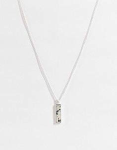 Серебристое ожерелье с мраморной подвеской Icon Brand-Серебристый