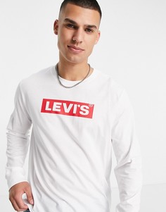 Белый свободный лонгслив с логотипом Levis
