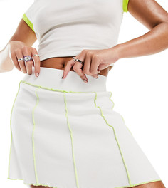 Белая мини-юбка с контрастными швами ASYOU-Белый