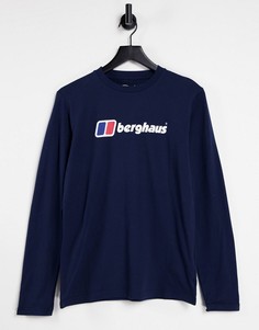 Темно-синий лонгслив с логотипом Berghaus