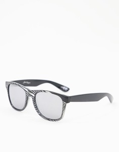 Солнцезащитные очки в квадратной оправе в тонкую полоску Jeepers Peepers-Черный цвет