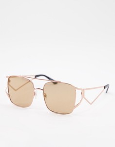 Солнцезащитные очки в золотистой-розовой оправе Jeepers peepers-Золотистый
