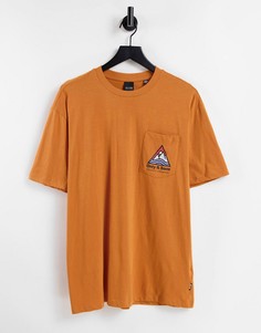 Oversized-футболка охрово-золотистого цвета с логотипом на кармане Only & Sons-Оранжевый цвет