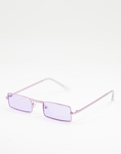 Сиреневые солнцезащитные очки мини в стиле 90-х в прямоугольной оправе Jeepers Peepers-Фиолетовый цвет